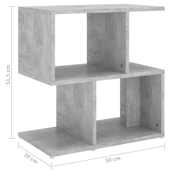 Betonszürke szerelt fa éjjeliszekrény 50 x 30 x 51,5 cm