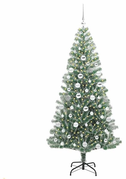 Mű karácsonyi fa hóval borítva LED fényekkel 300 LED-del 180 cm