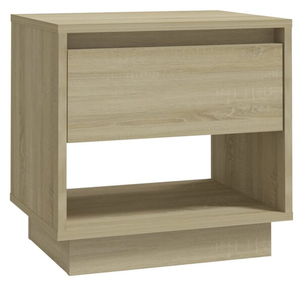2 db sonoma tölgy színű szerelt fa éjjeliszekrény 45x34x44 cm