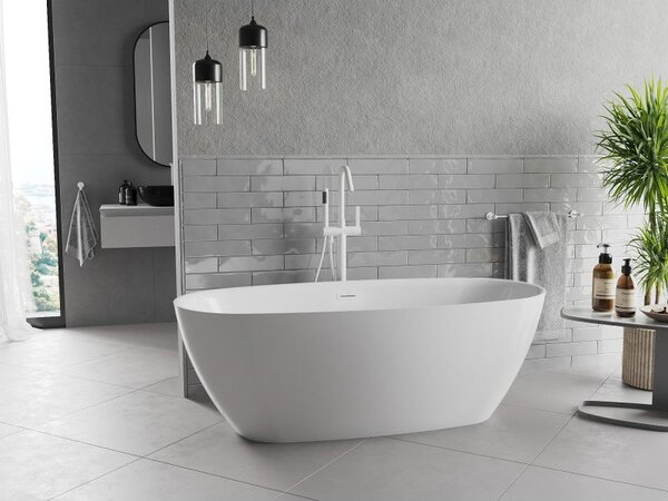 Mexen Luvo Slim szabadon álló kád 170 x 75 cm, fehér, fehér túlfolyó - 52801707500-20