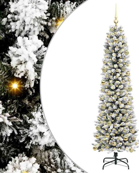 Mű karácsonyfa Fehér 210 cm PVC és Fém és Műanyag