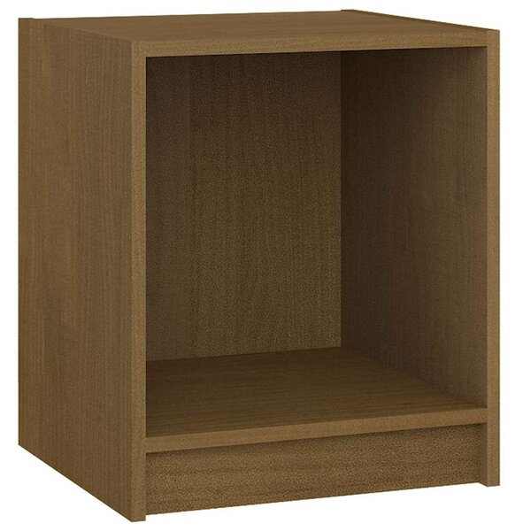 2 db mézbarna tömör fenyőfa éjjeliszekrény 35,5x33,5x41,5 cm
