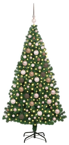 Mű karácsonyfa 300 LED-del Zöld 180 cm PVC és Acél és Műanyag