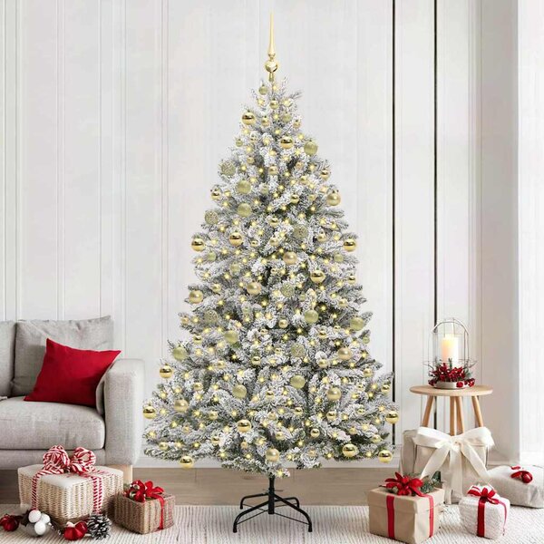 Mű karácsonyfa 210 cm 300 LED Meleg fehér PVC és Acél