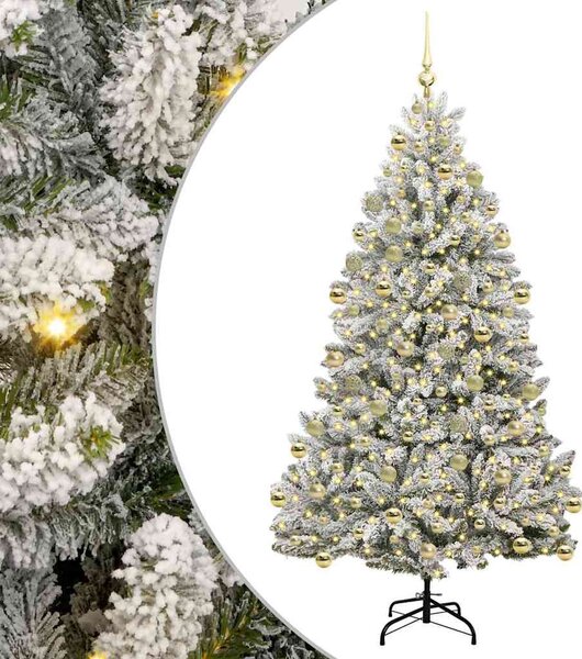 Mű karácsonyfa 210 cm 300 LED Meleg fehér PVC és Acél