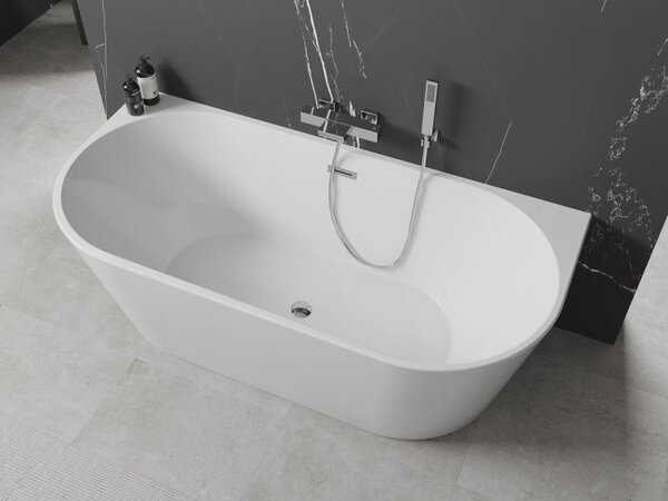 Mexen Oval latóra álló szabadon álló 160 x 80 cm, fehér, króm túlfolyó - 52671608000-01