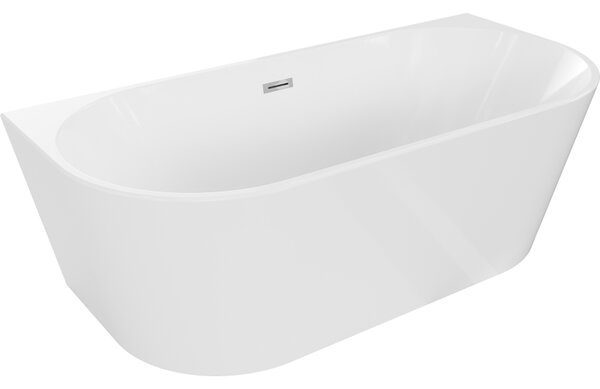 Mexen Oval latóra álló szabadon álló 160 x 80 cm, fehér, króm túlfolyó - 52671608000-01