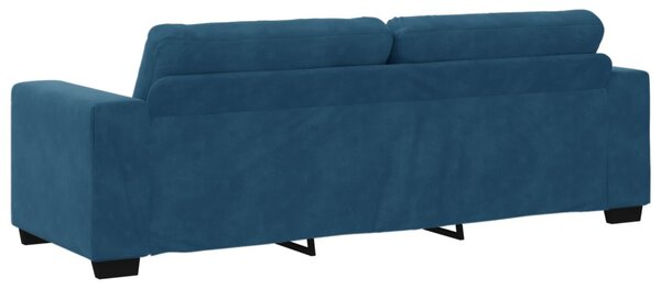Kanapé 3 pcs Kék Lábbal kevert anyag