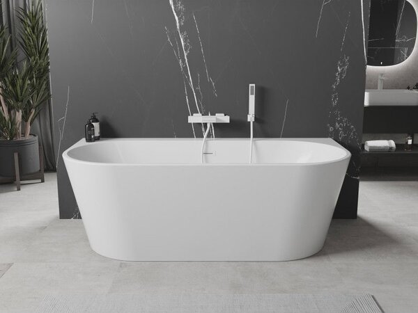 Mexen Oval+ szabadon álló falhoz állított kád 170 x 80 cm, fehér, fehér túlfolyó - 52681708000-20