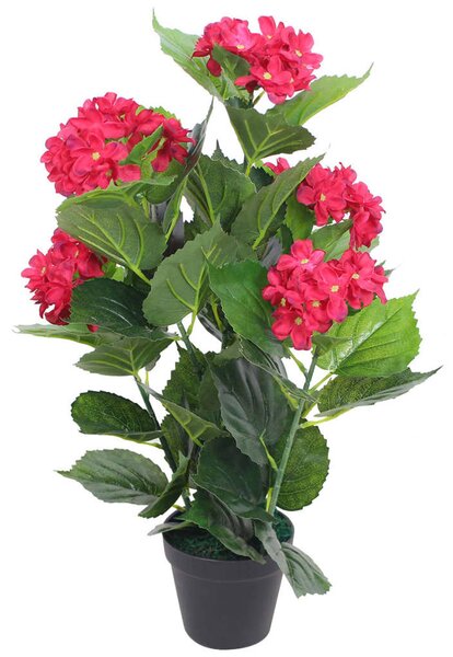 Műhortenzia virágcseréppel 60 cm piros