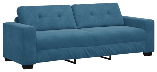 Kanapé 3 pcs Kék Lábbal kevert anyag
