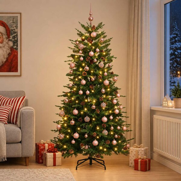 Műanyag Hajtogatós Karácsonyfa 180 cm 300 LED Meleg fehér