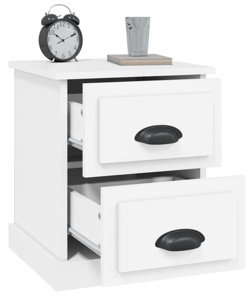 Fehér szerelt fa éjjeliszekrény 39 x 39 x 47,5 cm