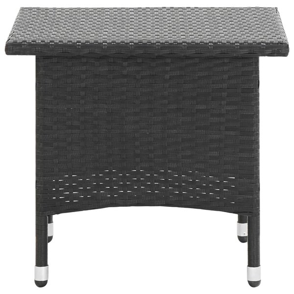 Fekete polyrattan teázóasztal 50 x 50 x 47 cm
