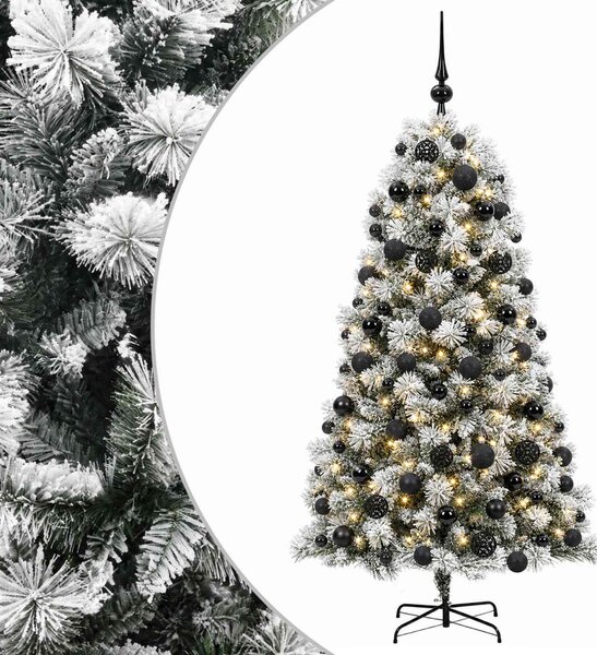 Mű zsanéros karácsonyfa gömbökkel 180 cm 300 LED Meleg fehér