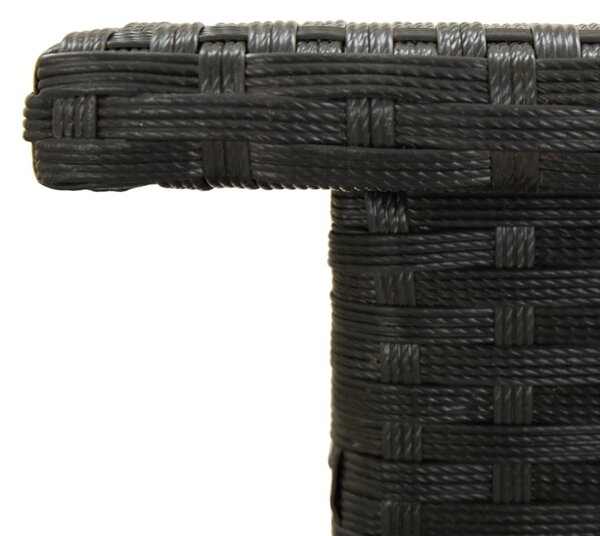 Fekete polyrattan teázóasztal 50 x 50 x 47 cm