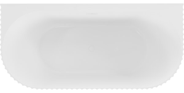 Mexen Sella szabadon álló falhoz állítható bordázott kád 150 x 75 cm, fehér fényes, fehér túlfolyó - 52711507500-20