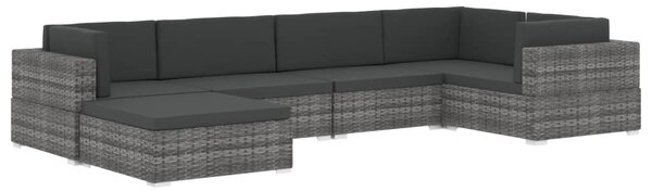 1 db fekete polyrattan moduláris sarokfotel párnákkal