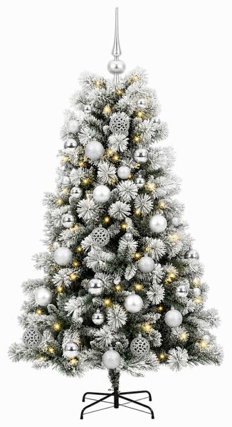 Mű zsanéros karácsonyfa gömbökkel 150 cm 150 LED Meleg fehér