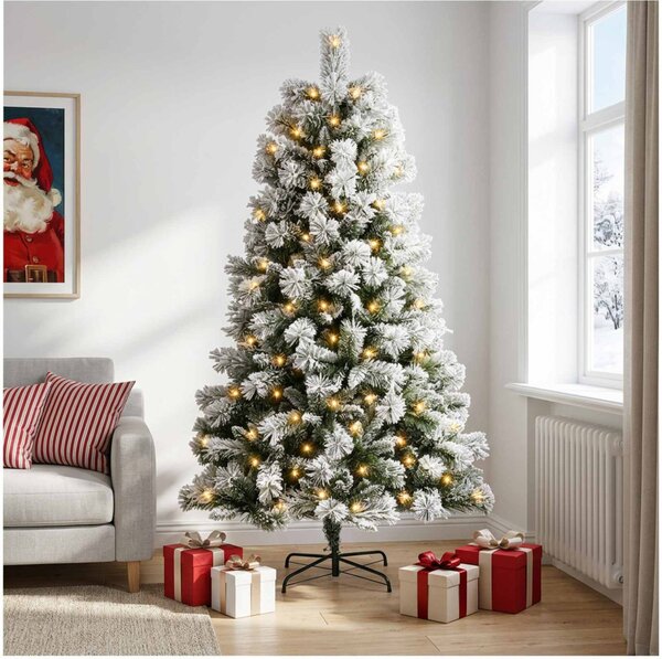 Műanyag Hajtogatós Karácsonyfa 150 cm 150 LED Meleg fehér