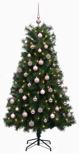 Mű zsanéros karácsonyfa gömbökkel 180 cm 300 LED Meleg fehér