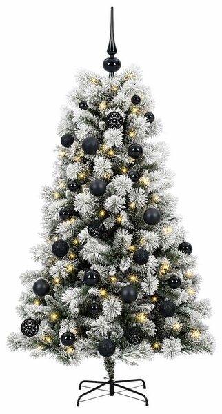 Mű zsanéros karácsonyfa gömbökkel 150 cm 150 LED Meleg fehér