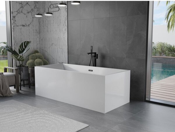 Mexen Vigo szabadon álló kád 178,5 x 80 cm, fehér, fekete túlfolyó - 51251788000-70