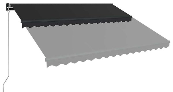 Antracitszürke kézzel kihúzható LED-es napellenző 450 x 300 cm
