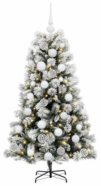 Mű zsanéros karácsonyfa gömbökkel 150 cm 150 LED Meleg fehér