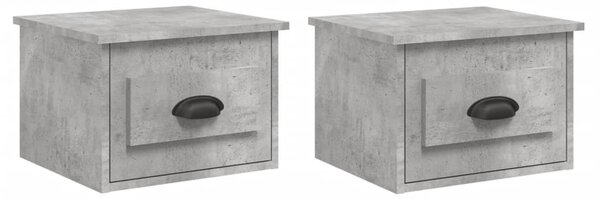 2 db betonszürke falra szerelhető éjjeliszekrény 41,5x36x28 cm