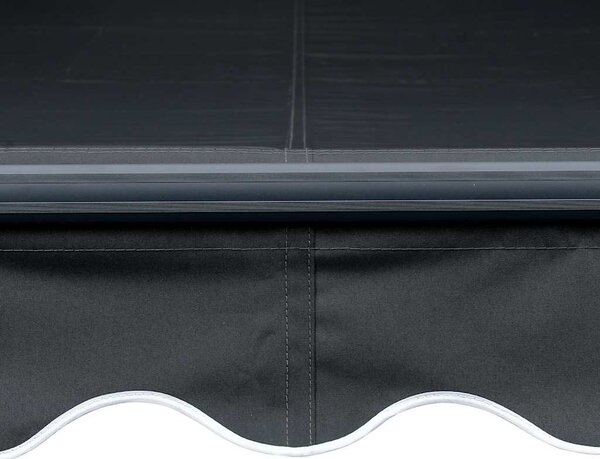 Antracitszürke kézzel kihúzható LED-es napellenző 450 x 300 cm