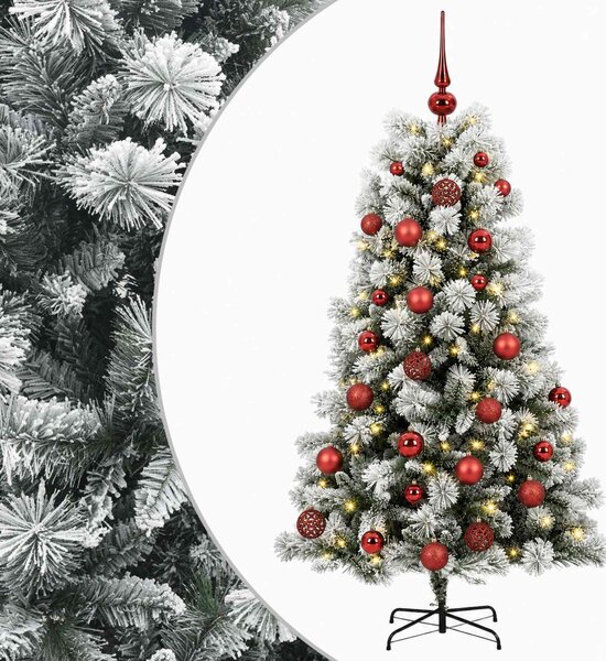 Mű zsanéros karácsonyfa gömbökkel 150 cm 150 LED Meleg fehér