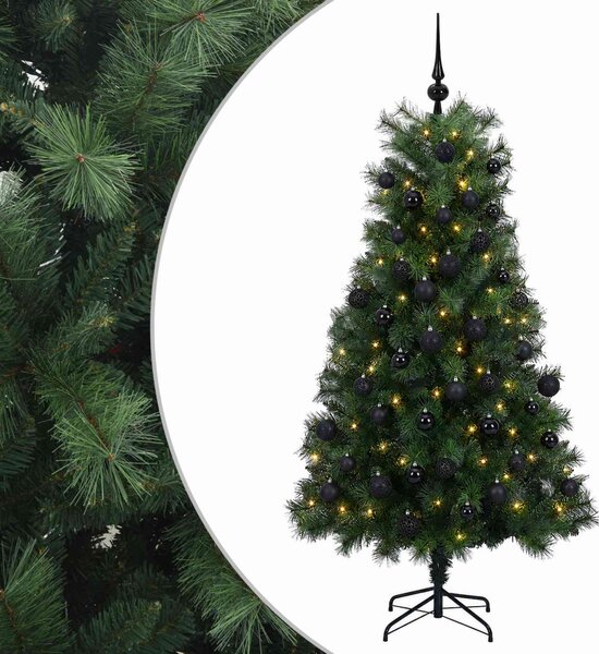 Mű zsanéros karácsonyfa gömbökkel 180 cm 300 LED Meleg fehér