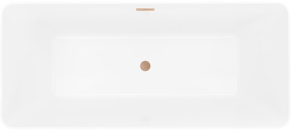 Mexen Velo Slim szabadon álló kád 170 x 75 cm, fehér, réz túlfolyás kefe - 52811707500-65