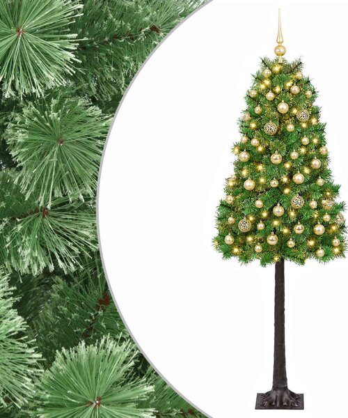 Mű zsanéros karácsonyfa gömbökkel 120 cm 150 LED Meleg fehér