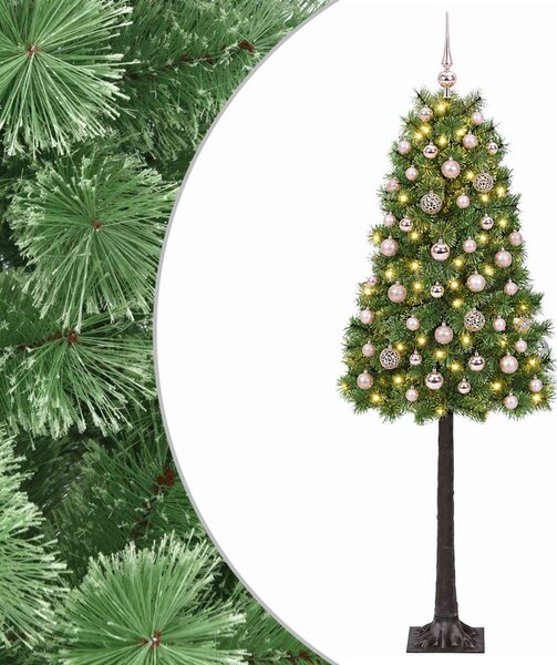 Mű zsanéros karácsonyfa gömbökkel 120 cm 150 LED Meleg fehér