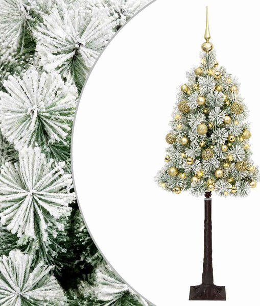 Mű zsanéros karácsonyfa gömbökkel 120 cm 150 LED Meleg fehér