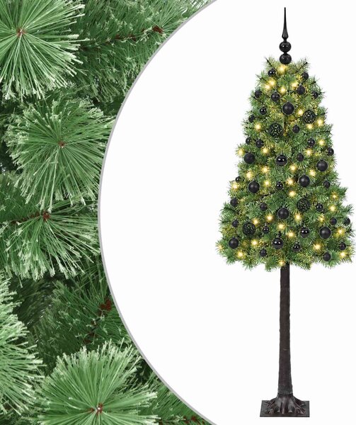 Mű zsanéros karácsonyfa gömbökkel 120 cm 150 LED Meleg fehér