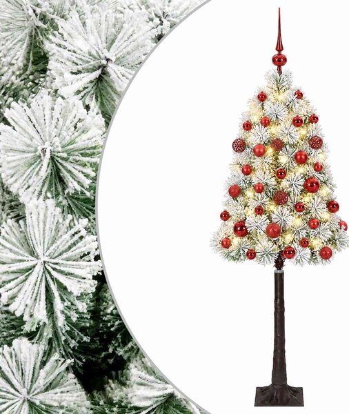 Mű zsanéros karácsonyfa gömbökkel 120 cm 150 LED Meleg fehér