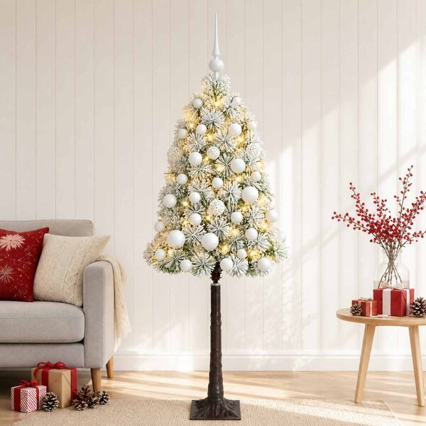 Mű zsanéros karácsonyfa gömbökkel 120 cm 150 LED Meleg fehér