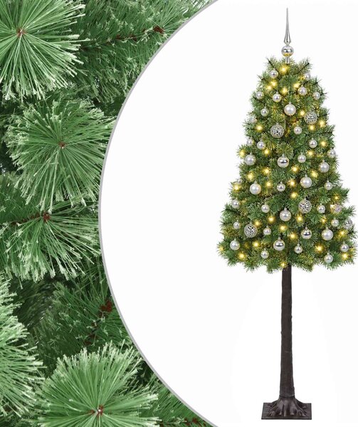 Mű zsanéros karácsonyfa gömbökkel 120 cm 150 LED Meleg fehér