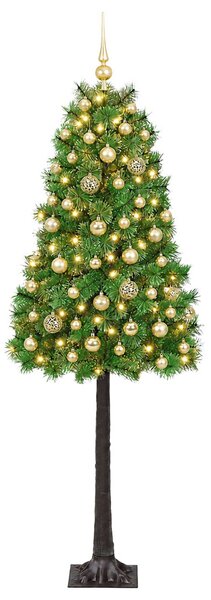 Mű zsanéros karácsonyfa gömbökkel 120 cm 150 LED Meleg fehér