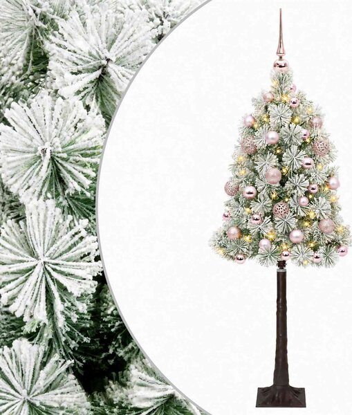 Mű zsanéros karácsonyfa gömbökkel 120 cm 150 LED Meleg fehér