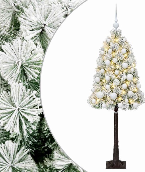 Mű zsanéros karácsonyfa gömbökkel 120 cm 150 LED Meleg fehér