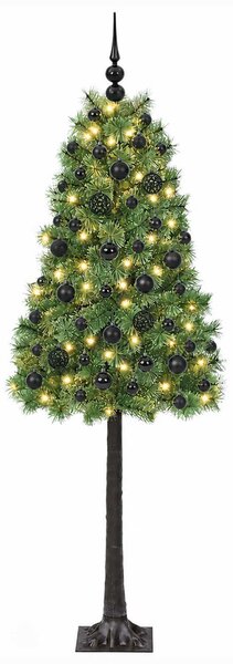 Mű zsanéros karácsonyfa gömbökkel 120 cm 150 LED Meleg fehér