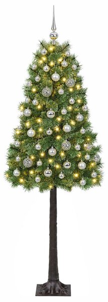 Mű zsanéros karácsonyfa gömbökkel 120 cm 150 LED Meleg fehér