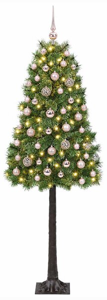 Mű zsanéros karácsonyfa gömbökkel 120 cm 150 LED Meleg fehér