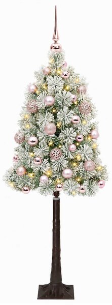 Mű zsanéros karácsonyfa gömbökkel 120 cm 150 LED Meleg fehér