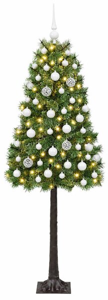 Mű zsanéros karácsonyfa gömbökkel 120 cm 150 LED Meleg fehér