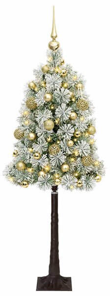 Mű zsanéros karácsonyfa gömbökkel 120 cm 150 LED Meleg fehér